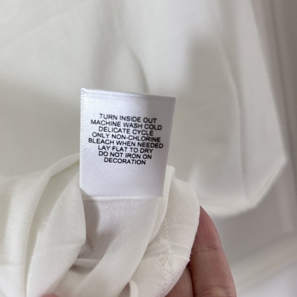 NWT Juicy Couture Sz Small Smile Cotton Modal V-Neck Short Sleeve White T Shirt - Picture 7 of 7